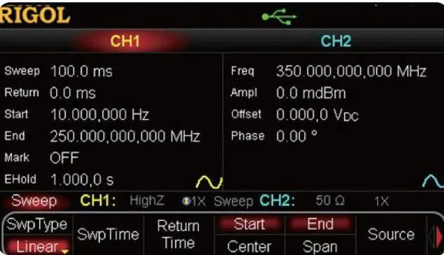 Расширенные функции сканирования RIGOL DG5000