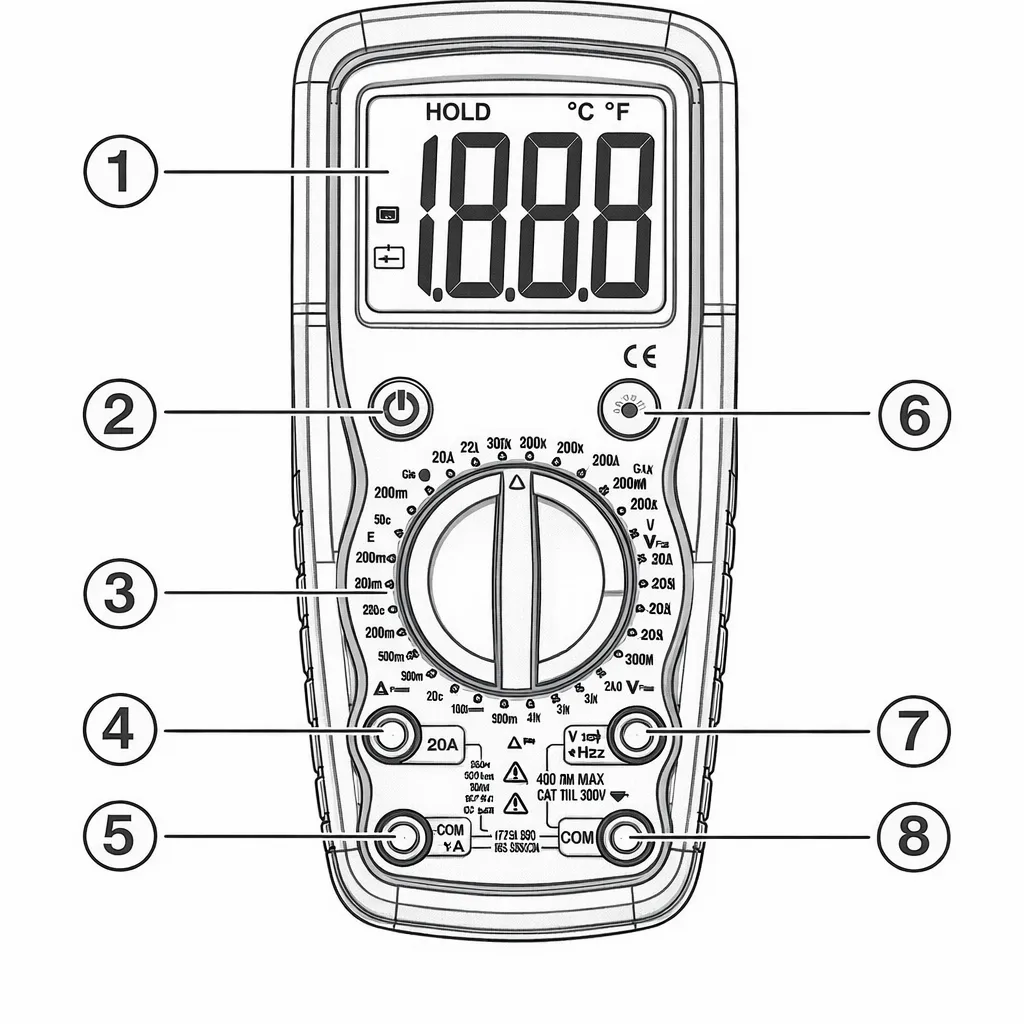 Внешний вид и элементы управления мультиметра DT-9908