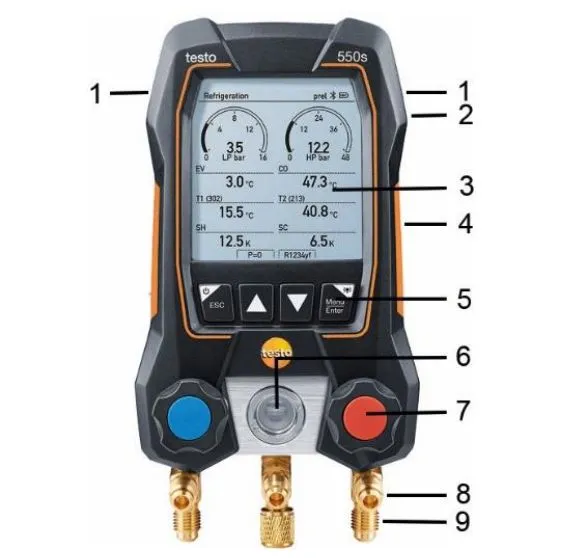 Внешний вид и элементы управления Testo 550s