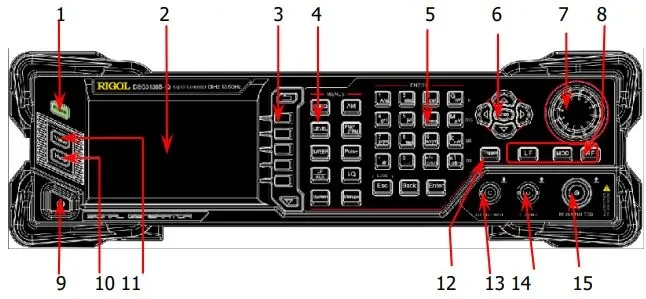 Передняя панель RIGOL DSG3000B
