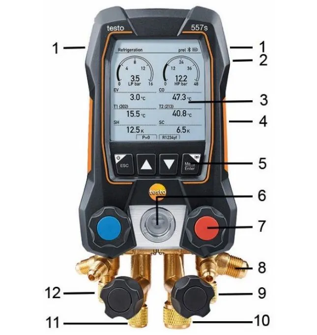 Внешний вид и элементы управления Testo 557s